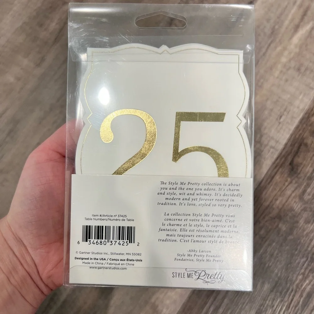 NIB Gold and White Table Number Place Cards for Wedding, Set of 25 - Picture 2 of 2